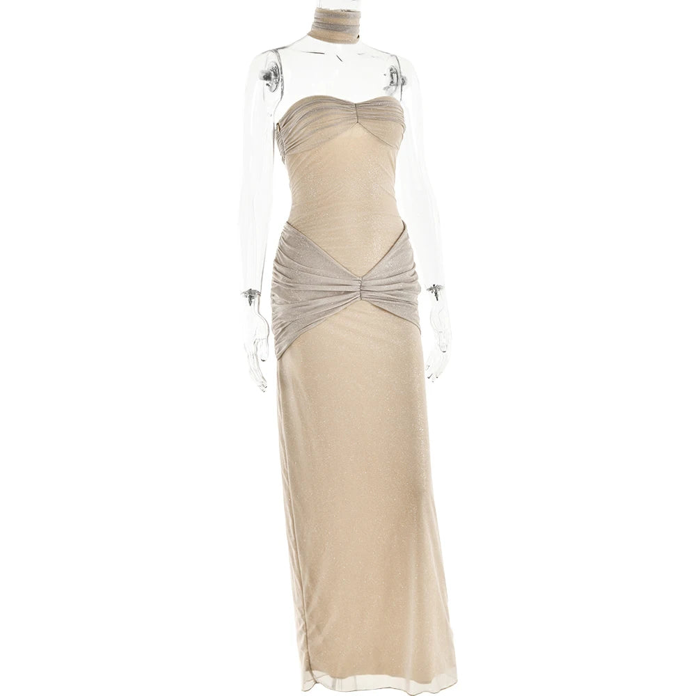 Strapless See-Through Mesh Dress