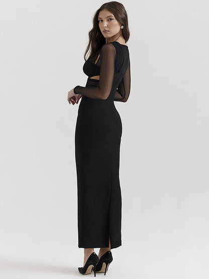 Asymmetric Cutout Maxi Dress