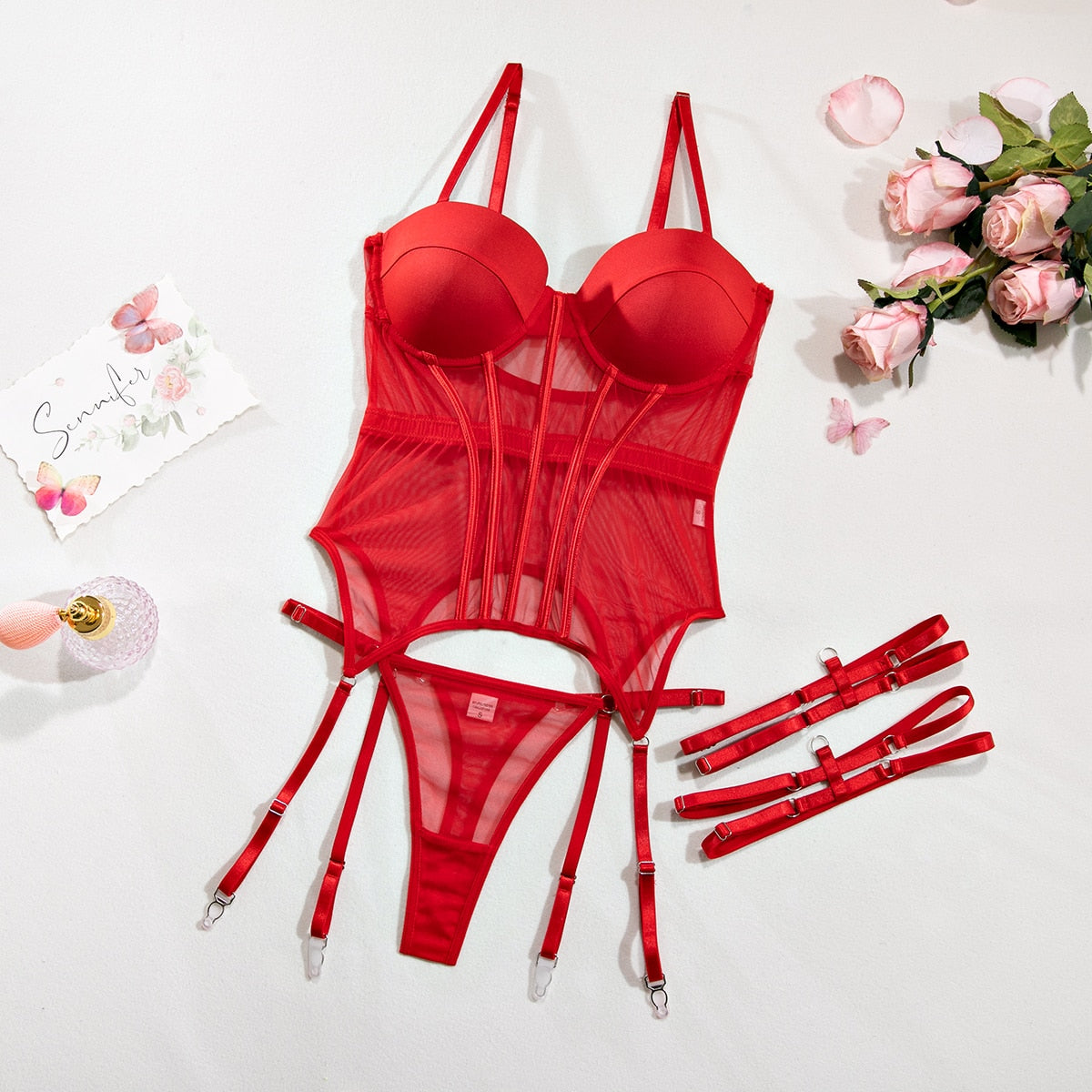 2-Piece Mesh Lingerie Set