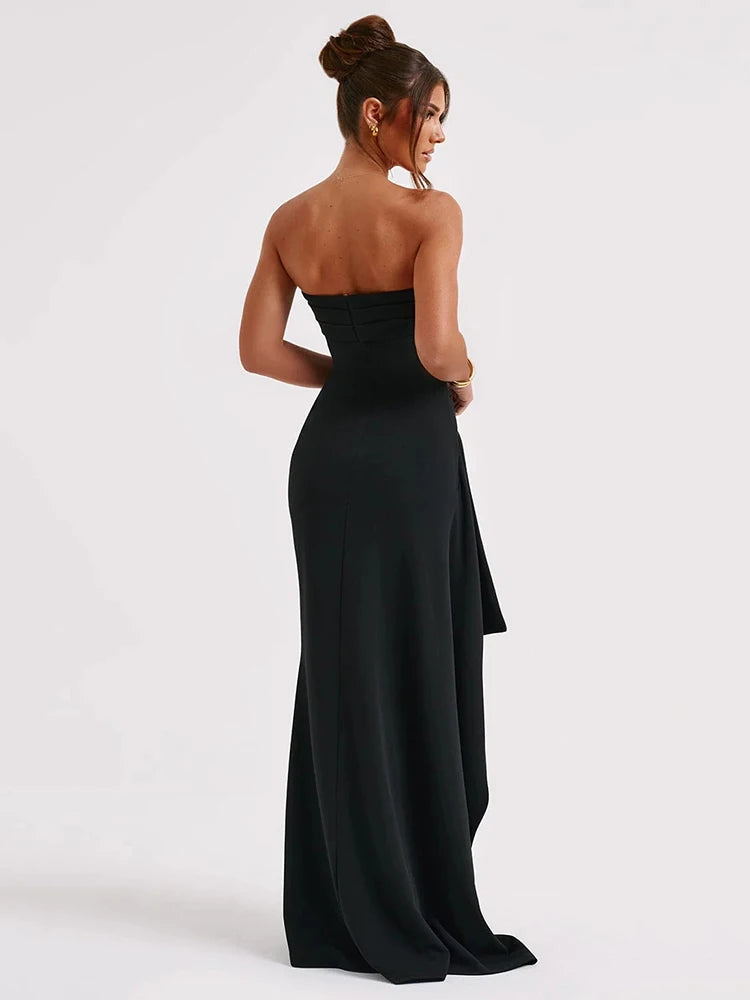 Strapless High Split Dress