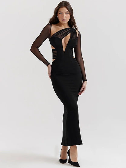 Asymmetric Cutout Maxi Dress