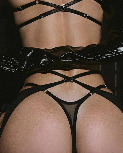 Mesh Cutout Lingerie Set